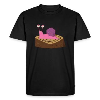 Ricardo l’escargot rigolo - T-shirt Premium bio Homme - noir - Devant - Nico (187cm)