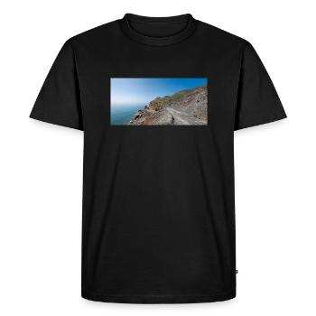 Rock formation at the coastline Therma Springs - Men's Premium Organic T-Shirt - black - Front - Nico (187cm)