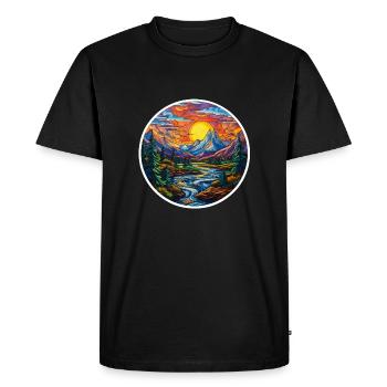 Montagnes - T-shirt Premium bio Homme - noir - Devant - Nico (187cm)