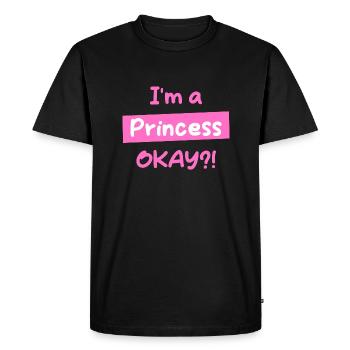 Je suis une Princesse OKAY EN - T-shirt Premium bio Homme - noir - Devant - Nico (187cm)