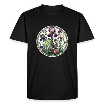 Dragon d’Iris - T-shirt Premium bio Homme - noir - Devant - Nico (187cm)