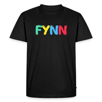 Name - Fynn - Men's Premium Organic T-Shirt - black - Front - Nico (187cm)