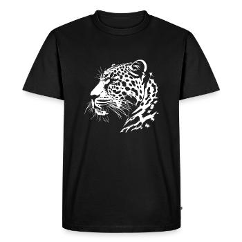 Leopard - Men's Premium Organic T-Shirt - black - Front - Nico (187cm)