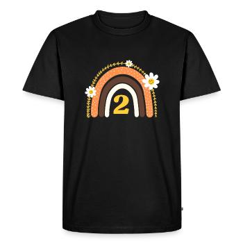 2e anniversaire rainbow jaune - T-shirt Premium bio Homme - noir - Devant - Nico (187cm)