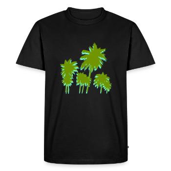 Palm trees - Men's Premium Organic T-Shirt - black - Front - Nico (187cm)