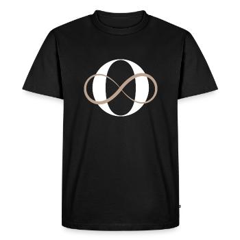 Lettre o infinie - T-shirt Premium bio Homme - noir - Devant - Nico (187cm)