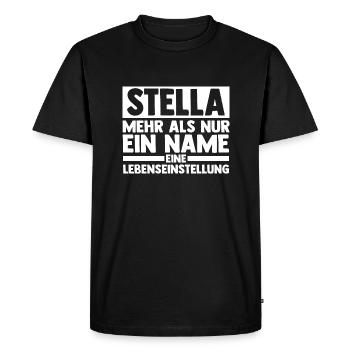 Prénom Stella - T-shirt Premium bio Homme - noir - Devant - Nico (187cm)