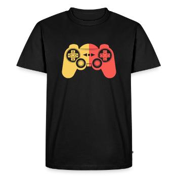 Vintage Retro Gaming Controller - Men's Premium Organic T-Shirt - black - Front - Nico (187cm)