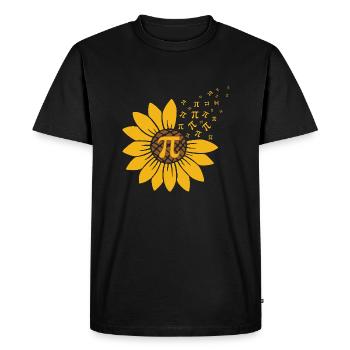 Symbole Pi tournesol - Humour Math et Pi Day - T-shirt Premium bio Homme - noir - Devant - Nico (187cm)