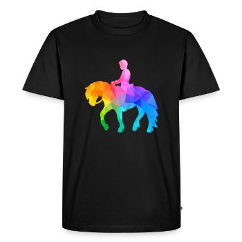 Pony Riding Boy - Men's Premium Organic T-Shirt - black - Front - Nico (187cm)