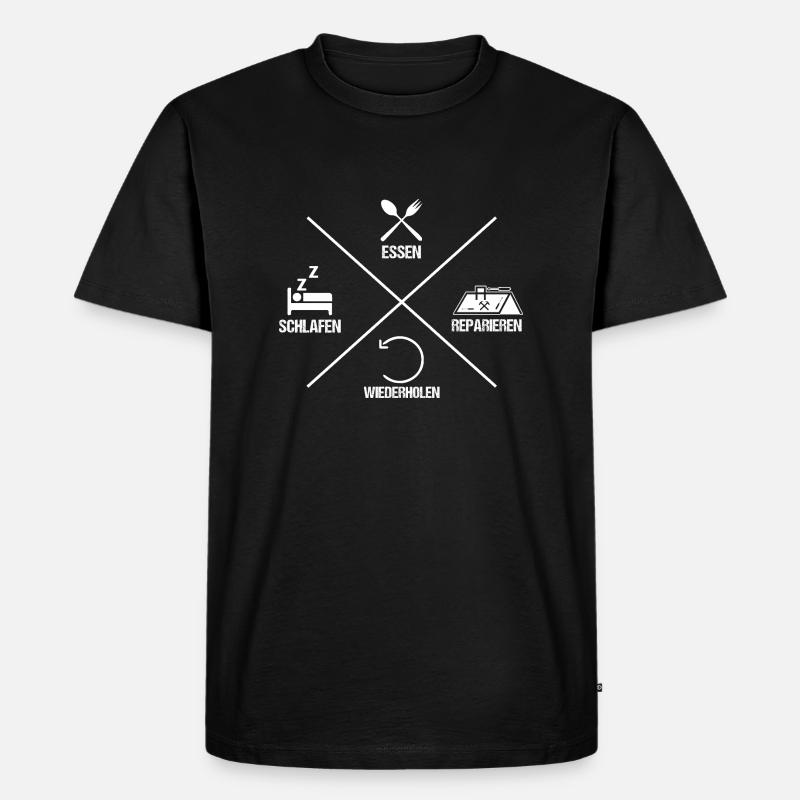 Dachdeckermeister Dachdecker - Männer Premium Bio T-Shirt - Schwarz