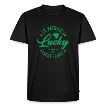 Lucky March 17 - St. Patrick's Day - Lucky Tee - Men's Premium Organic T-Shirt - black - Front - Nico (187cm)
