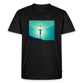 Le Christ, le Souverain de toute la création - T-shirt Premium bio Homme - noir - Devant - Nico (187cm)