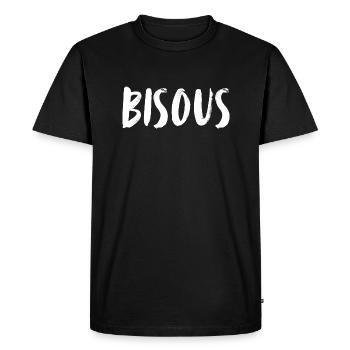 Bisous. Peck. Kiss. Kisses. One word, one shirt - Men's Premium Organic T-Shirt - black - Front - Nico (187cm)