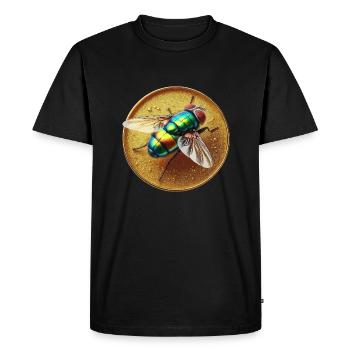 Mouche colorée - T-shirt Premium bio Homme - noir - Devant - Nico (187cm)