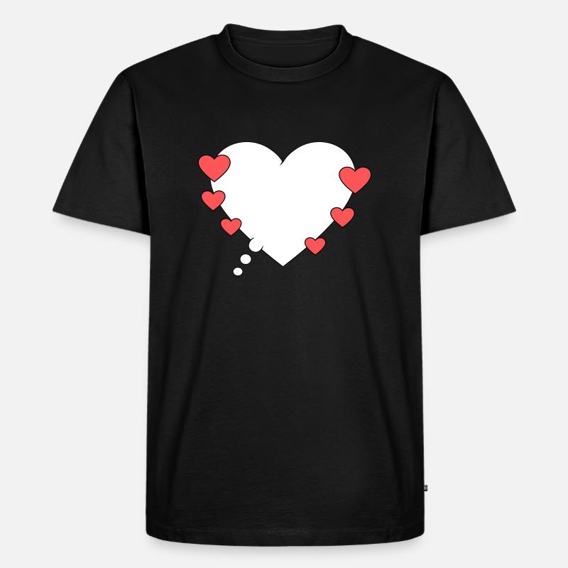Denkblase mit Herzen - Männer Premium Bio T-Shirt - Schwarz