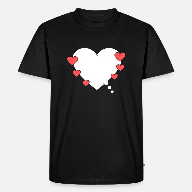 Denkblase mit Herz - Männer Premium Bio T-Shirt - Schwarz