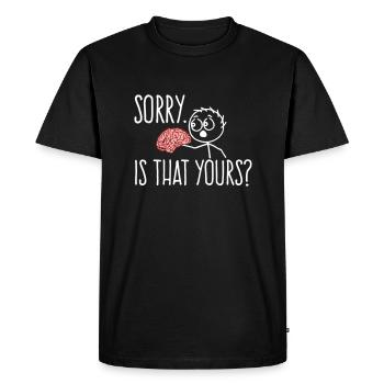 Désolé, est-ce que c’est son cerveau qui dit - T-shirt Premium bio Homme - noir - Devant - Nico (187cm)