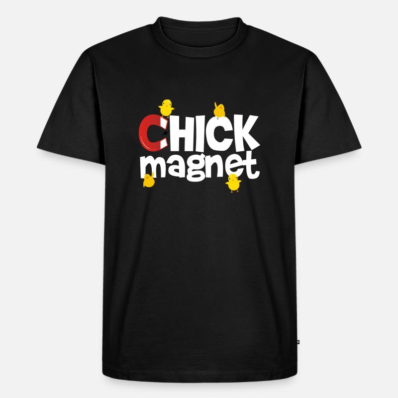 chick magnet - Männer Premium Bio T-Shirt - Schwarz