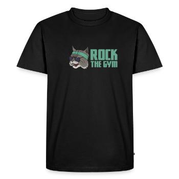 Fitness Cat Cardio Yoga Workout Gym Training - Men's Premium Organic T-Shirt - black - Front - Nico (187cm)