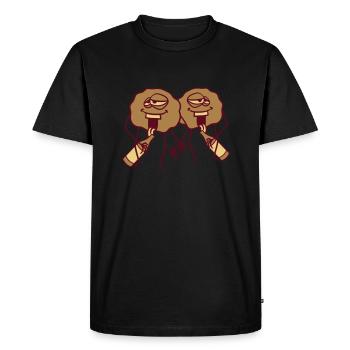 Couple d'amis de 2 amis buvant une bouteille de soif b - T-shirt Premium bio Homme - noir - Devant - Nico (187cm)