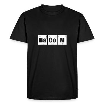 Bacon Periodic Table - Premium Design - Men's Premium Organic T-Shirt - black - Front - Nico (187cm)