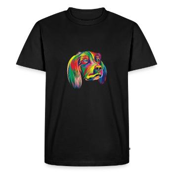 Rainbow Dog - Premium Design - Men's Premium Organic T-Shirt - black - Front - Nico (187cm)