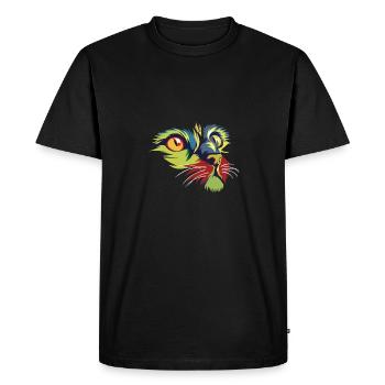 Rainbow Cat - Design Premium - T-shirt Premium bio Homme - noir - Devant - Nico (187cm)