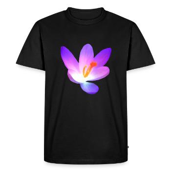 wonderful crocus - flowering in purple in spring - Men's Premium Organic T-Shirt - black - Front - Nico (187cm)