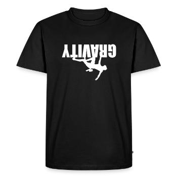 Gravité en bloc - T-shirt Premium bio Homme - noir - Devant - Nico (187cm)