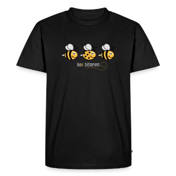Be different - be yourself - Biene - Bee - 3C - Männer Premium Bio T-Shirt - Schwarz - Vorne - Nico (187cm)