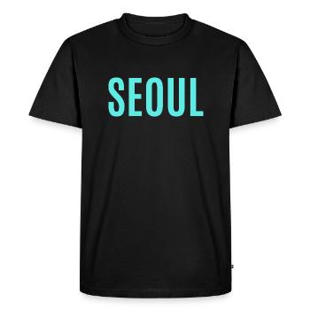 Seoul - capital of Korea - Asia - Men's Premium Organic T-Shirt - black - Front - Nico (187cm)