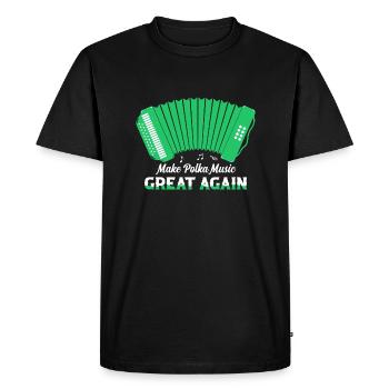 Make Polka Music Great Again Music Accordéon - T-shirt Premium bio Homme - noir - Devant - Nico (187cm)