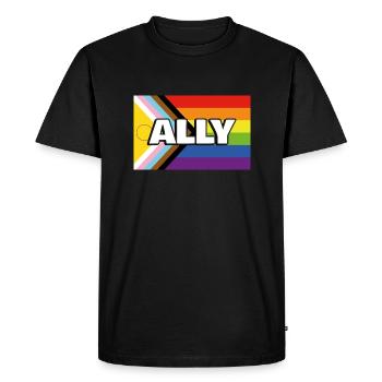 Pride Ally Inclusive Pride Progress Flag - T-shirt Premium bio Homme - noir - Devant - Nico (187cm)