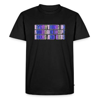 frequent readers book lover persian pet lover - Men's Premium Organic T-Shirt - black - Front - Nico (187cm)
