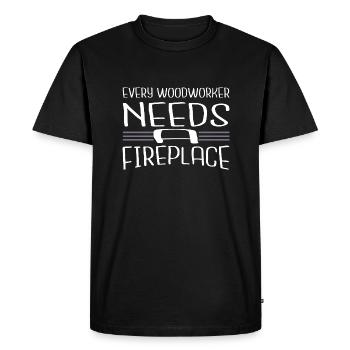 charpentier blague hearbeat tronçonneuse charpentier - T-shirt Premium bio Homme - noir - Devant - Nico (187cm)