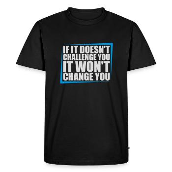 Séance d’entraînement Fitness Motivation Citation - T-shirt Premium bio Homme - noir - Devant - Nico (187cm)