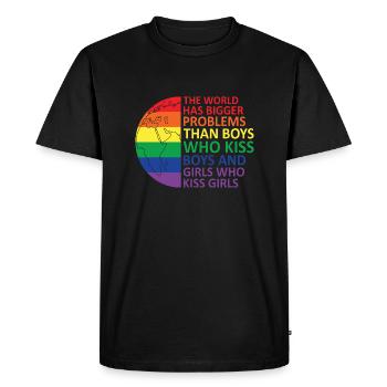 LGBTQ Nonbinary Coloré Rainbow Flag LGBTQ + Pride - T-shirt Premium bio Homme - noir - Devant - Nico (187cm)