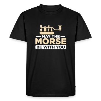 May The Morse Be With You Operator Amateur Radio - Men's Premium Organic T-Shirt - black - Front - Nico (187cm)