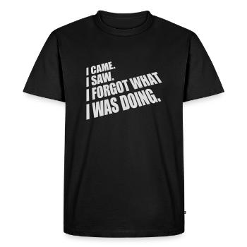 Je suis venu voir oublier - T-shirt Premium bio Homme - noir - Devant - Nico (187cm)
