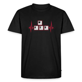 WASD Keyboard Keys Gamer - Men's Premium Organic T-Shirt - black - Front - Nico (187cm)