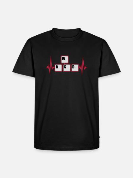WASD Keyboard Keys Gamer - Men's Premium Organic T-Shirt - black