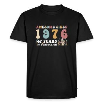 Génial depuis 1976 47 Année de Perfection - 47ème - T-shirt Premium bio Homme - noir - Devant - Nico (187cm)