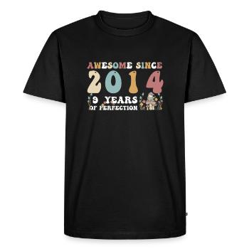 Génial depuis 2014 9 Année de Perfection - 9ème - T-shirt Premium bio Homme - noir - Devant - Nico (187cm)
