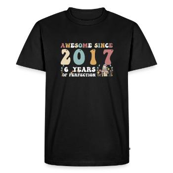 Génial depuis 2017 6 Année de Perfection - 6ème - T-shirt Premium bio Homme - noir - Devant - Nico (187cm)