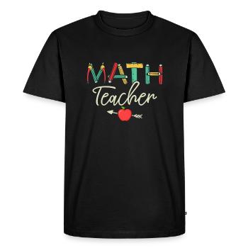Math Teacher Student School Education - Men's Premium Organic T-Shirt - black - Front - Nico (187cm)