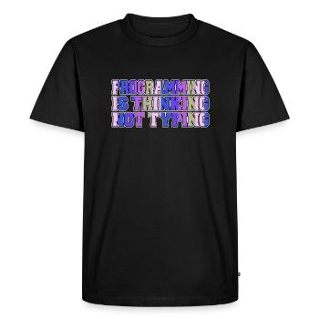 Fun Codes Computer Humour Birthday Present - Men's Premium Organic T-Shirt - black - Front - Nico (187cm)