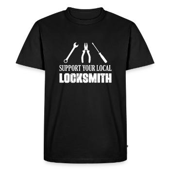 Support Your Local Locksmith Pick Locks Lockpicker - Men's Premium Organic T-Shirt - black - Front - Nico (187cm)