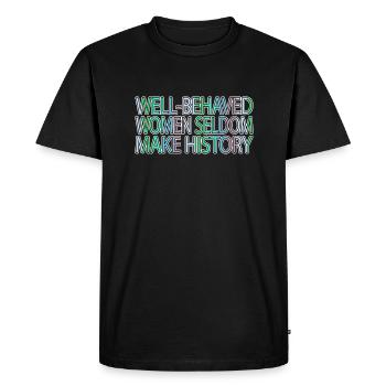 Les femmes geek patriarcales ont neuf ans - T-shirt Premium bio Homme - noir - Devant - Nico (187cm)