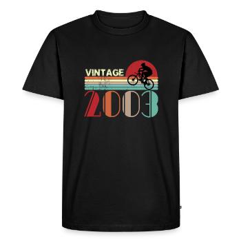 Vintage Birthday rétro sunset design - T-shirt Premium bio Homme - noir - Devant - Nico (187cm)